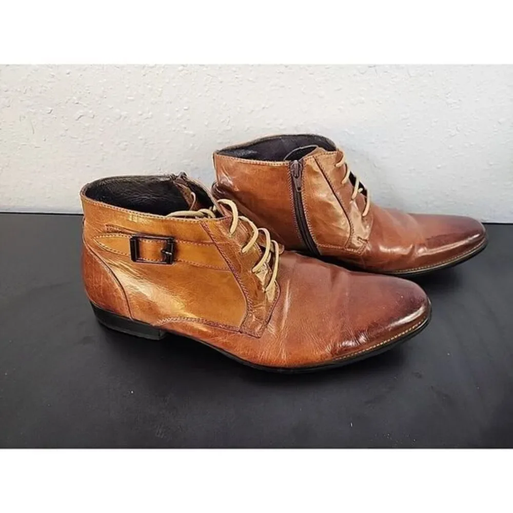 OLLYGAN 1981‎ Leather Bootie Handmade  Size 44 Eu USA 10